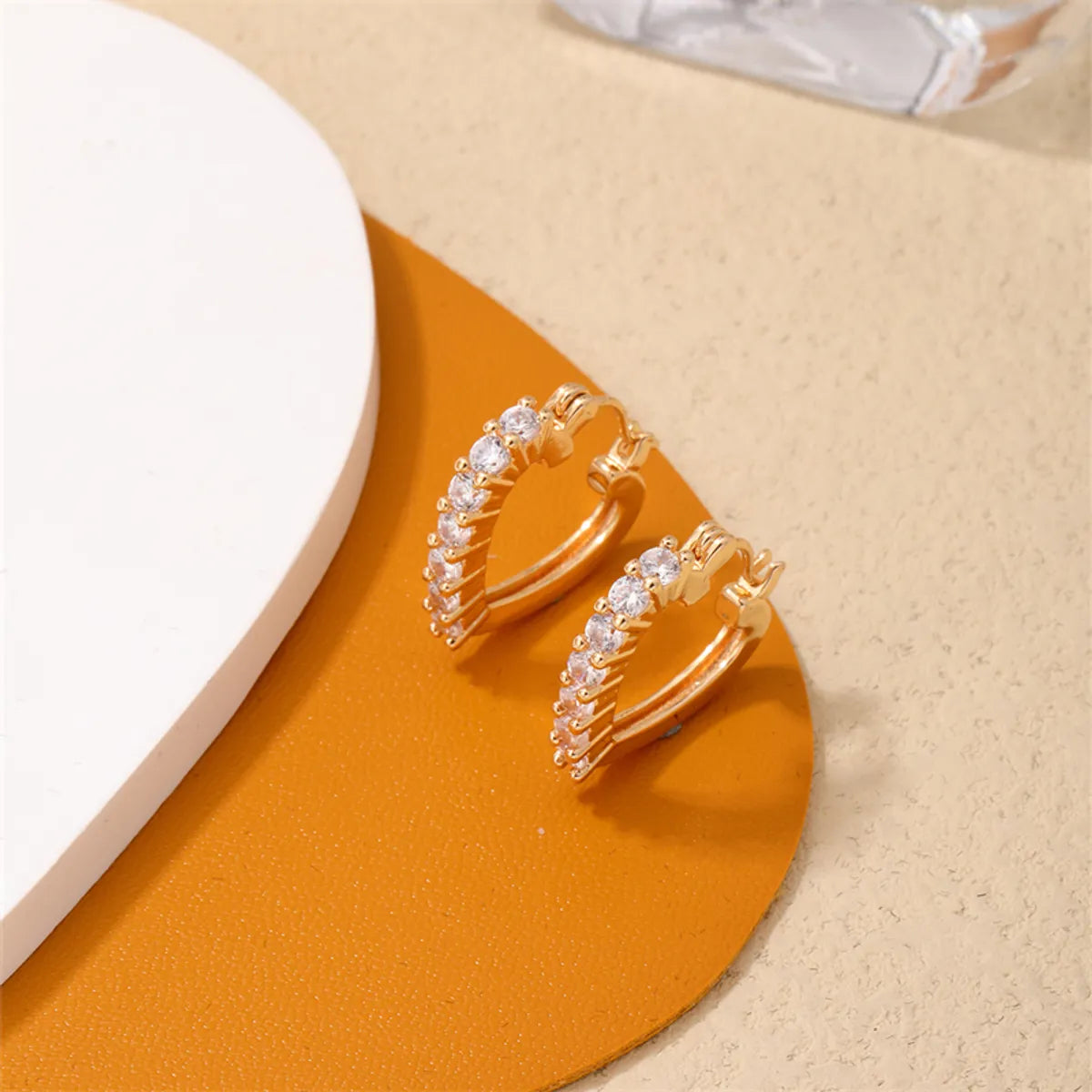 1 Pair Ig Style Simple Style Heart Shape Plating Inlay Copper Zircon White Gold Plated Gold Plated Earrings