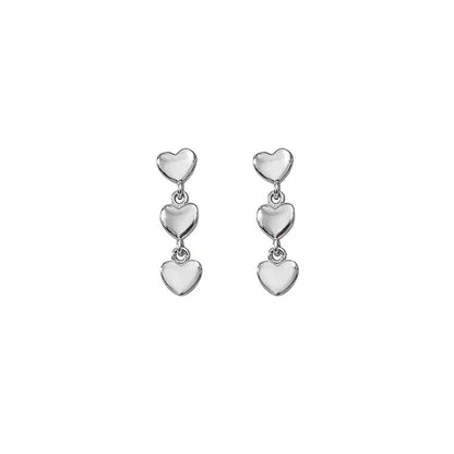 1 Pair Ig Style Simple Style Heart Shape Plating Sterling Silver Drop Earrings