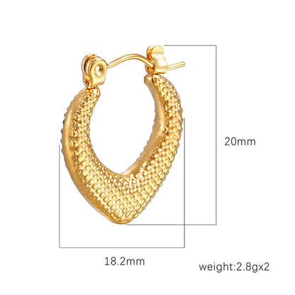 1 Pair IG Style Simple Style Heart Shape Plating Titanium Steel 18K Gold Plated Earrings