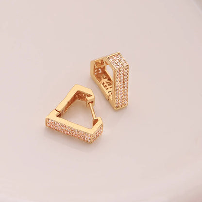 1 Pair Ig Style Simple Style Heart Shape Snake Plating Inlay Copper Zircon 18k Gold Plated Hoop Earrings