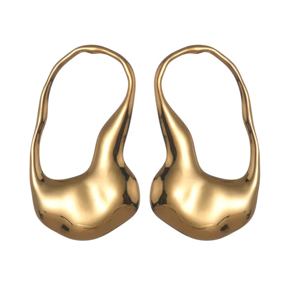 1 Pair IG Style Simple Style Irregular Inlay 304 Stainless Steel Zircon 18K Gold Plated Drop Earrings Ear Studs