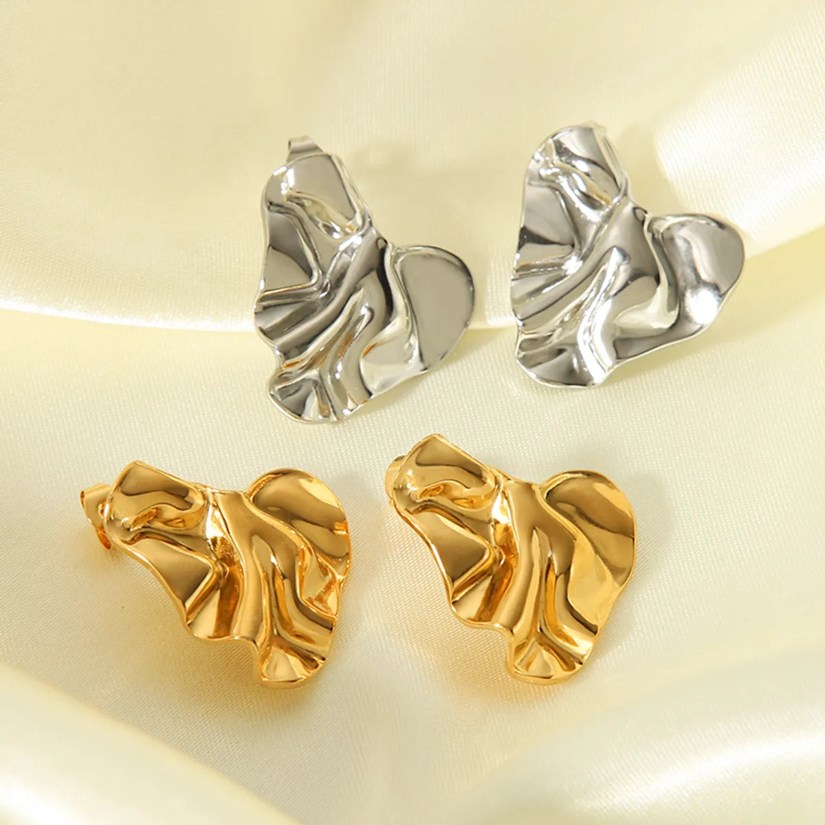 1 Pair Ig Style Simple Style Irregular Polishing Plating Stainless Steel 18k Gold Plated Ear Studs