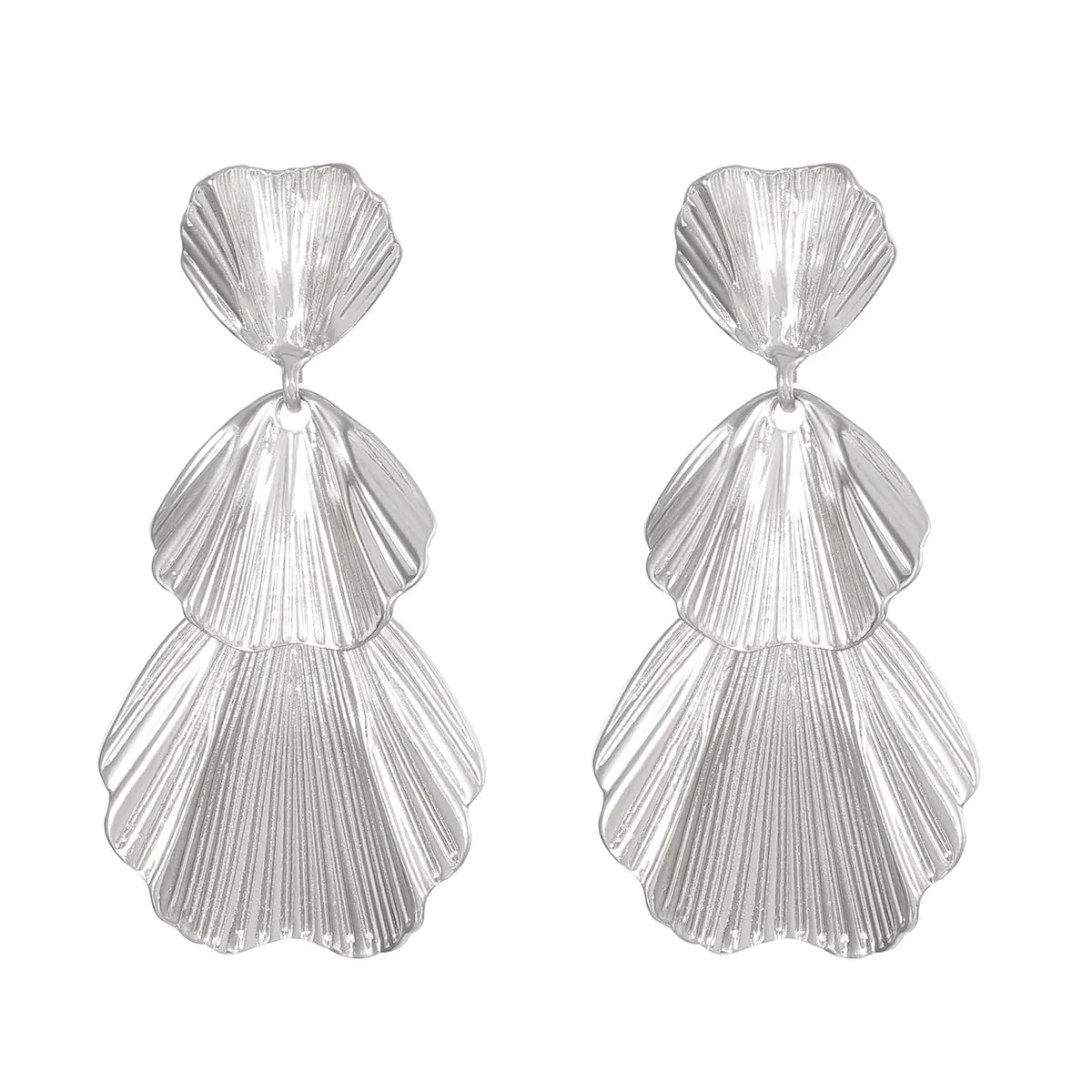 1 Pair Ig Style Simple Style Leaves Solid Color Flower Plating Hollow Out Alloy Drop Earrings