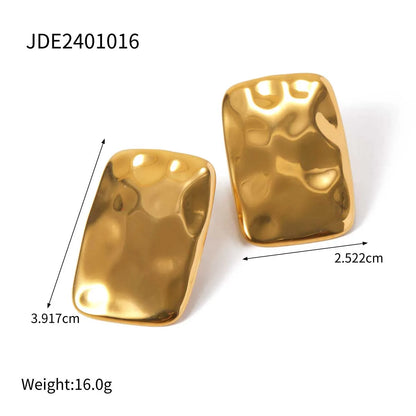 1 Pair IG Style Simple Style Rectangle 316 Stainless Steel  18K Gold Plated Ear Studs