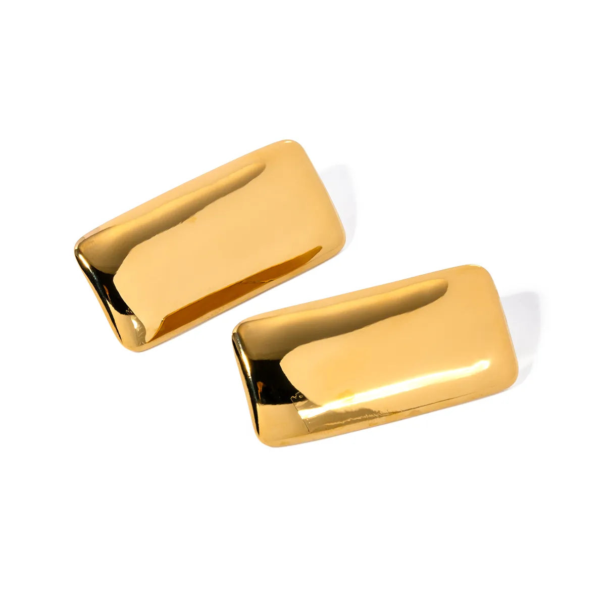 1 Pair Ig Style Simple Style Rectangle Plating Stainless Steel 18k Gold Plated Ear Studs