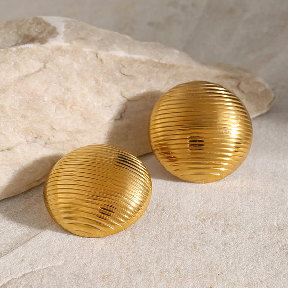 1 Pair IG Style Simple Style Round 304 Stainless Steel 18K Gold Plated Ear Studs