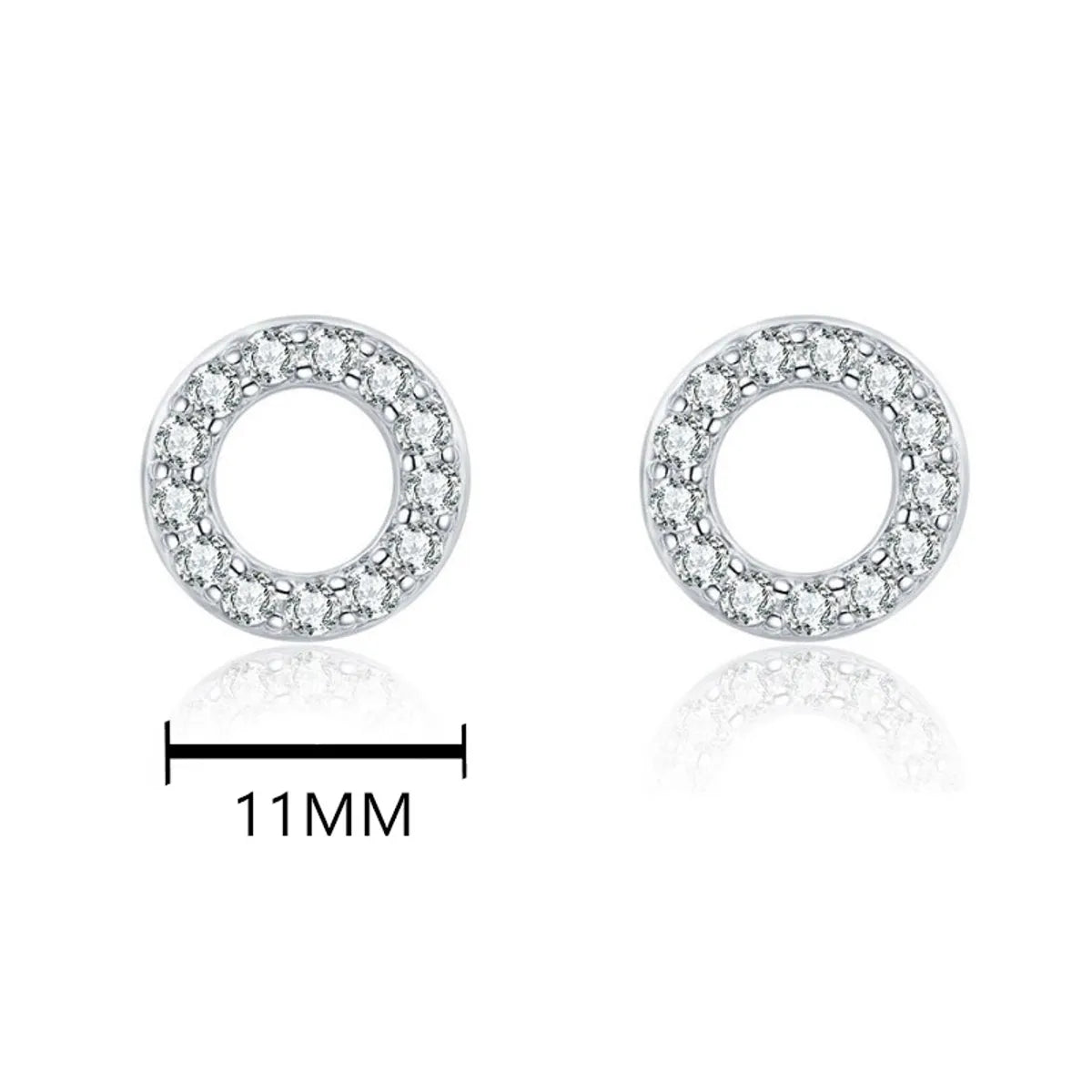 1 Pair Ig Style Simple Style Round Inlay Sterling Silver Zircon Ear Studs