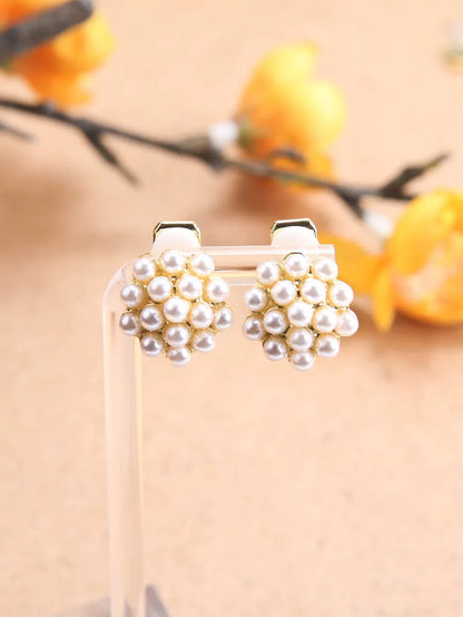 1 Pair Ig Style Simple Style Round Inlay Zinc Alloy Pearl Ear Cuffs