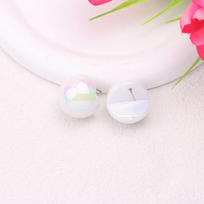 1 Pair IG Style Simple Style Round Plating Arylic Ear Studs