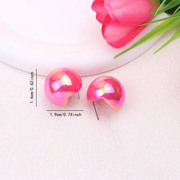 1 Pair IG Style Simple Style Round Plating Arylic Ear Studs