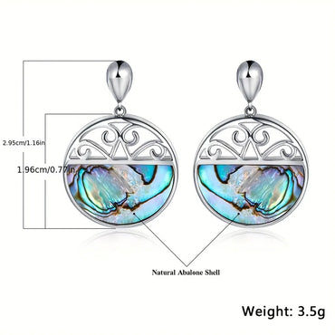 1 Pair Ig Style Simple Style Round Plating Inlay Copper Shell White Gold Plated Drop Earrings