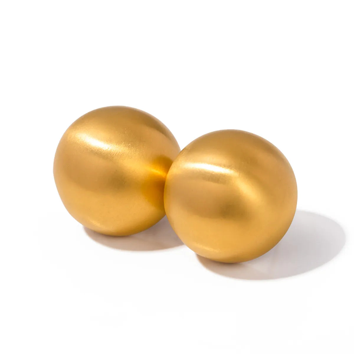 1 Pair Ig Style Simple Style Round Plating Stainless Steel 18k Gold Plated Ear Studs