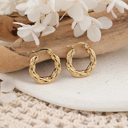 1 Pair IG Style Simple Style Round Plating Stainless Steel Earrings