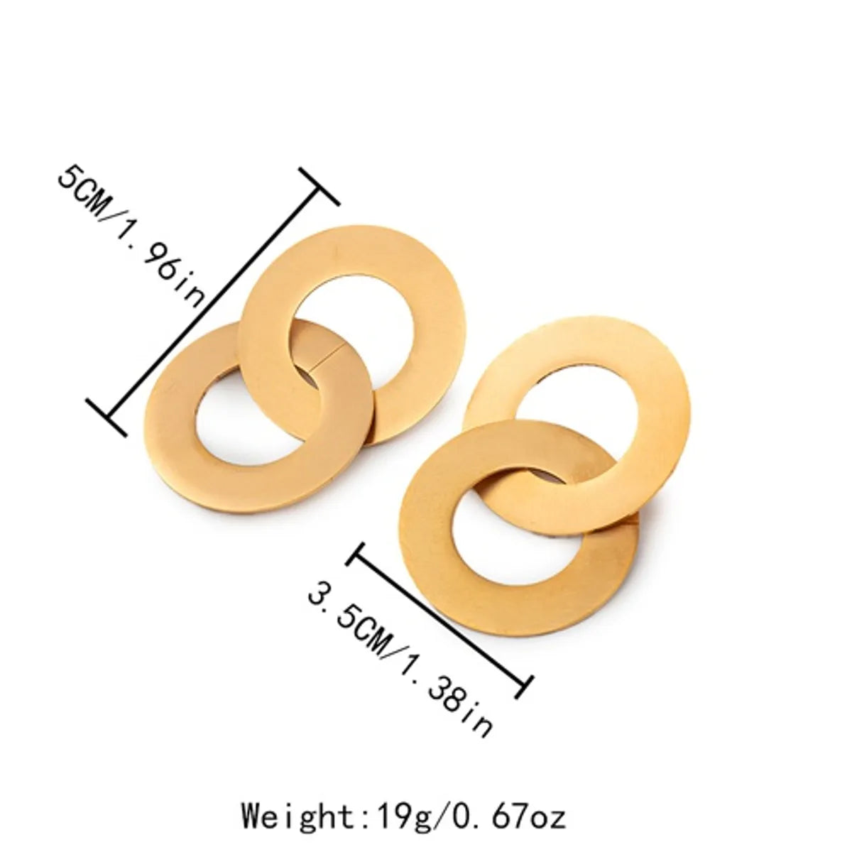 1 Pair Ig Style Simple Style Round Plating Stainless Steel Gold Plated Drop Earrings