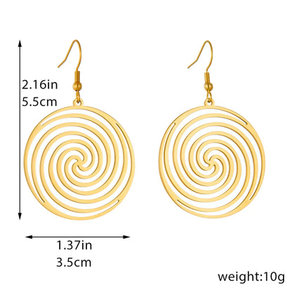 1 Pair Ig Style Simple Style Round Plating Titanium Steel 18k Gold Plated Drop Earrings