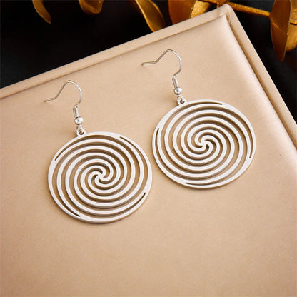 1 Pair Ig Style Simple Style Round Plating Titanium Steel 18k Gold Plated Drop Earrings