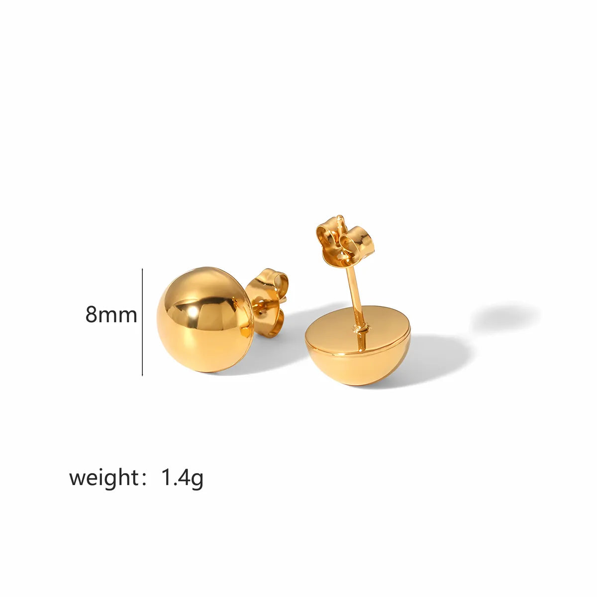 1 Pair IG Style Simple Style Round Polishing Plating 304 Stainless Steel Drop Earrings Ear Studs