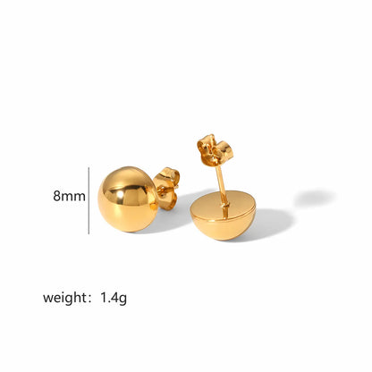 1 Pair IG Style Simple Style Round Polishing Plating 304 Stainless Steel Drop Earrings Ear Studs