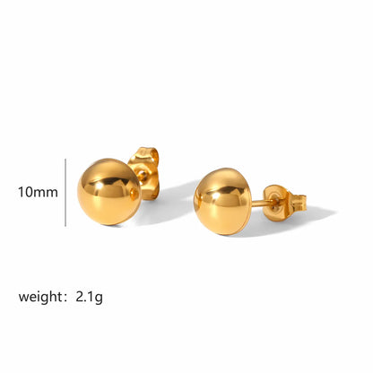 1 Pair IG Style Simple Style Round Polishing Plating 304 Stainless Steel Drop Earrings Ear Studs