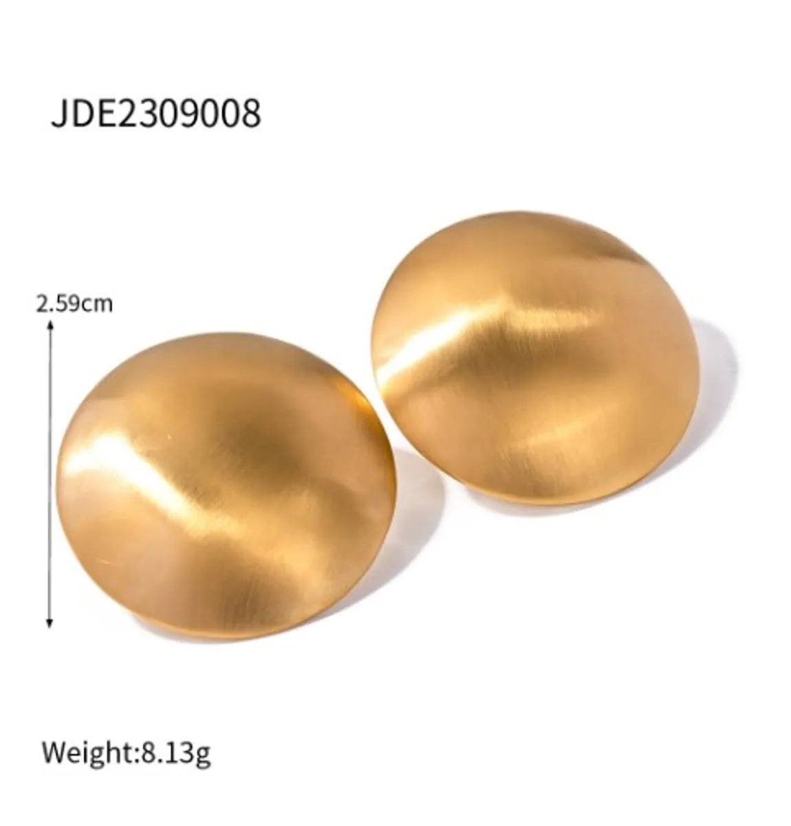 1 Pair IG Style Simple Style Round Stainless Steel 18K Gold Plated Ear Studs