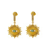 1 Pair IG Style Simple Style Shiny Eye Hollow Out Inlay 304 Stainless Steel Rhinestones 18K Gold Plated Drop Earrings