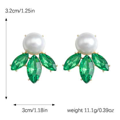 1 Pair IG Style Simple Style Shiny Irregular Inlay Alloy Pearl Zircon Ear Studs