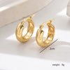 1 Pair IG Style Simple Style Solid Color 201 Stainless Steel 18K Gold Plated Earrings