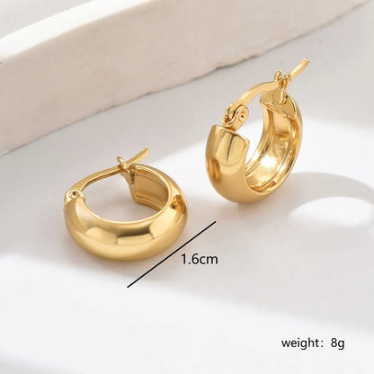 1 Pair IG Style Simple Style Solid Color 201 Stainless Steel 18K Gold Plated Earrings