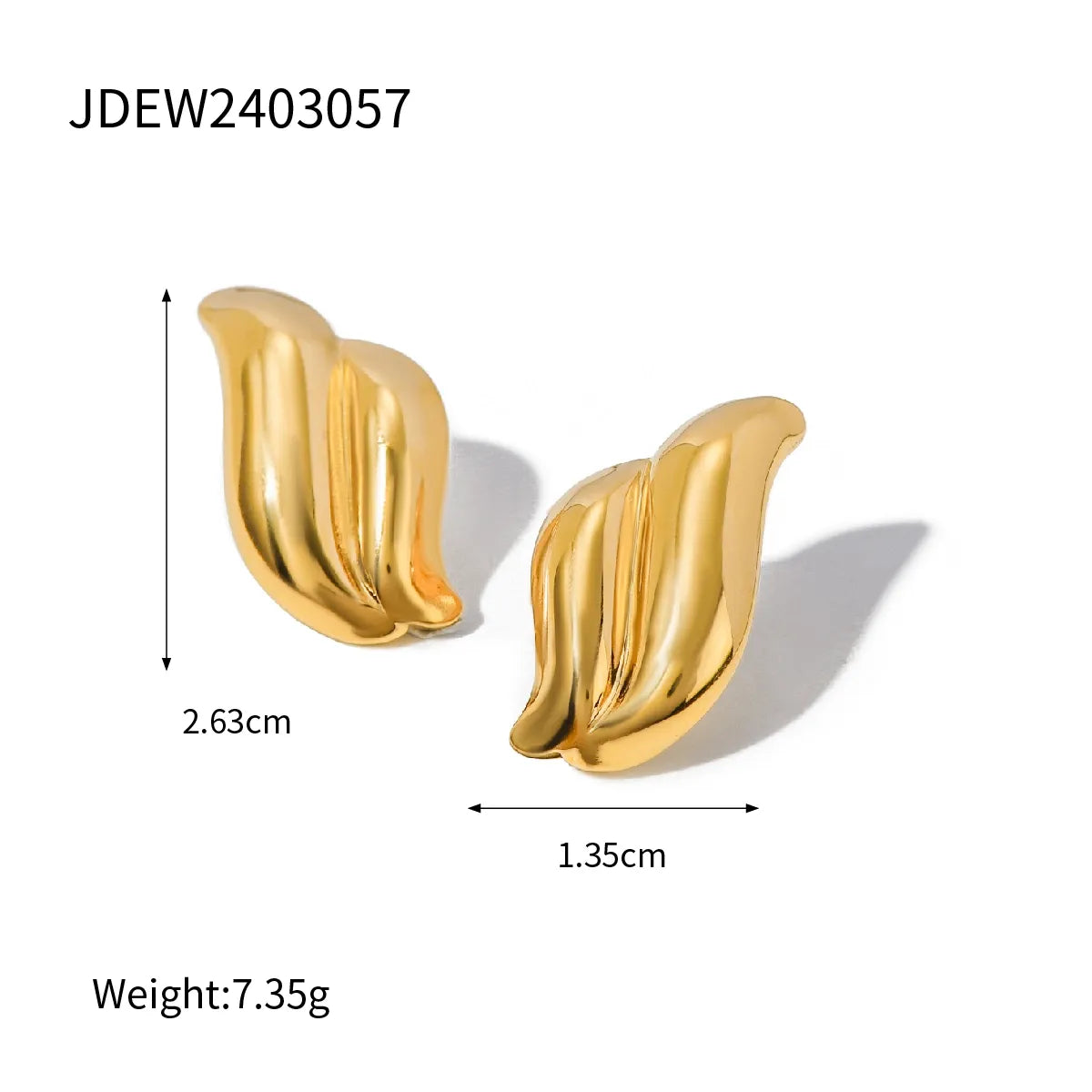 1 Pair IG Style Simple Style Solid Color 304 Stainless Steel 18K Gold Plated Ear Studs