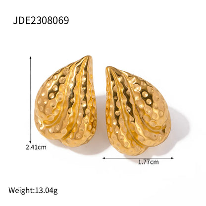 1 Pair IG Style Simple Style Solid Color 316 Stainless Steel  18K Gold Plated Ear Studs