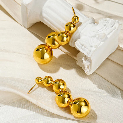 1 Pair Ig Style Simple Style Solid Color Beaded Plating Copper 18k Gold Plated Ear Studs