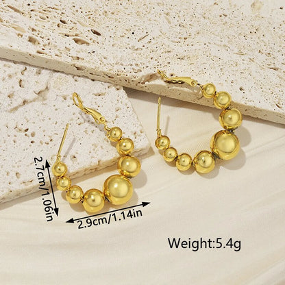 1 Pair Ig Style Simple Style Solid Color Beaded Plating Copper 18k Gold Plated Ear Studs