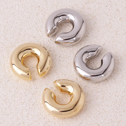 1 Pair Ig Style Simple Style Solid Color Plating Copper 18k Gold Plated Ear Cuffs