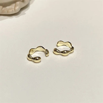 1 Pair Ig Style Simple Style Solid Color Plating Copper Ear Cuffs