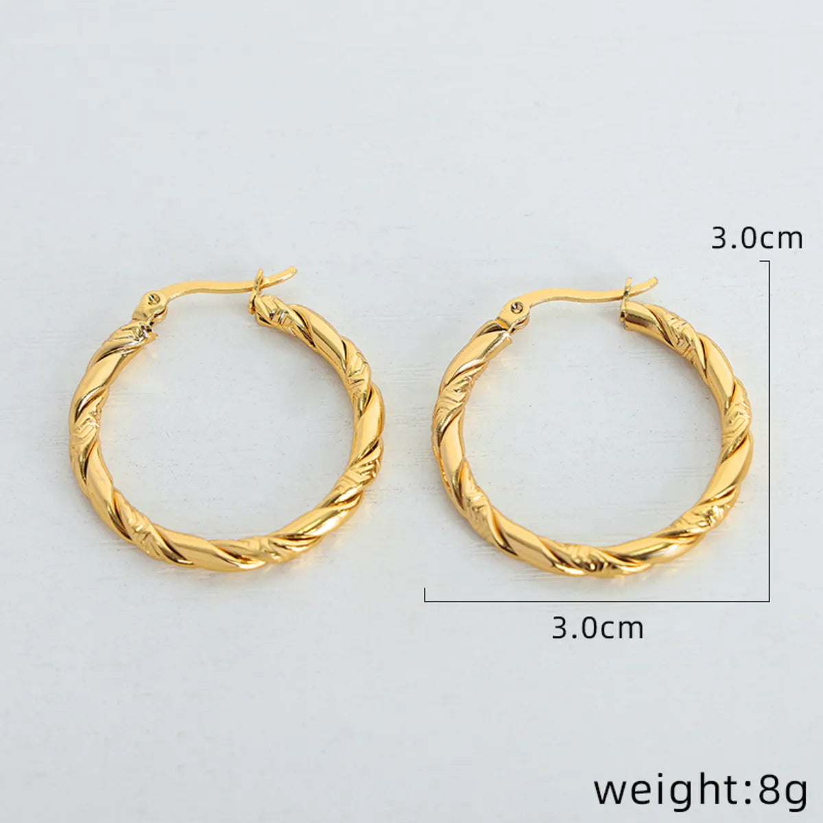 1 Pair Ig Style Simple Style Solid Color Plating Inlay Titanium Steel Pearl 18k Gold Plated Earrings