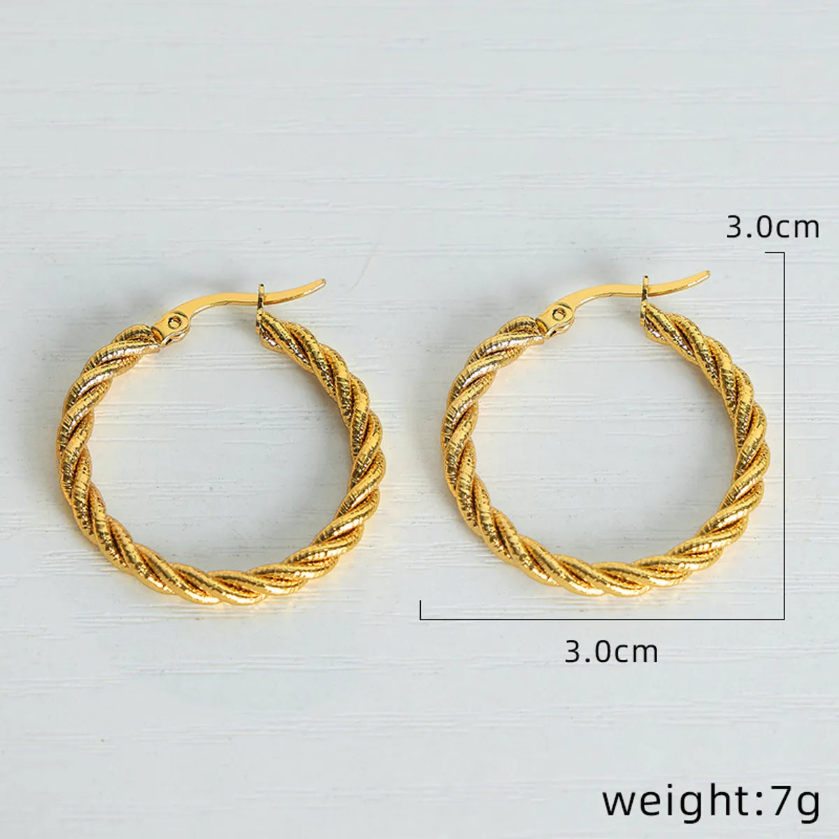 1 Pair Ig Style Simple Style Solid Color Plating Inlay Titanium Steel Pearl 18k Gold Plated Earrings