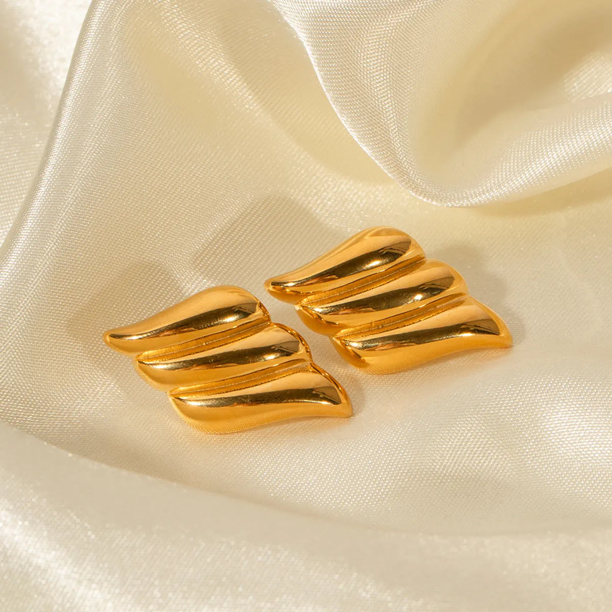 1 Pair Ig Style Simple Style Solid Color Plating Stainless Steel 18k Gold Plated Ear Studs