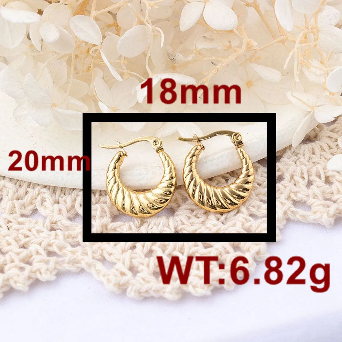 1 Pair IG Style Simple Style Solid Color Plating Stainless Steel Earrings