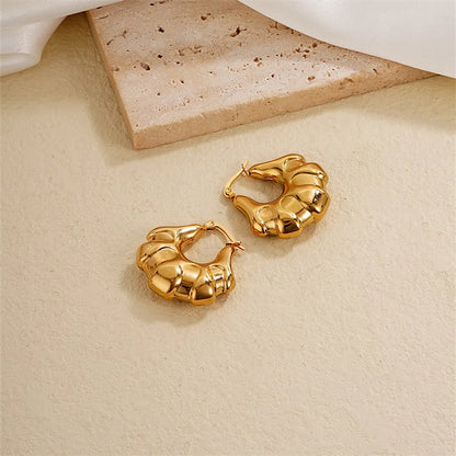 1 Pair Ig Style Simple Style Solid Color Plating Stainless Steel Gold Plated Earrings