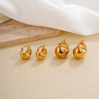 1 Pair Ig Style Simple Style Solid Color Plating Stainless Steel Gold Plated Earrings