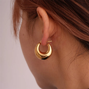 1 Pair Ig Style Simple Style Solid Color Plating Stainless Steel Gold Plated Earrings