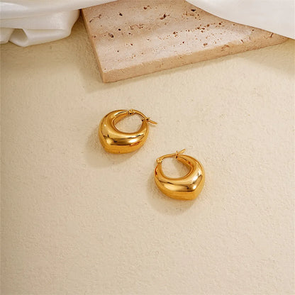 1 Pair Ig Style Simple Style Solid Color Plating Stainless Steel Gold Plated Earrings