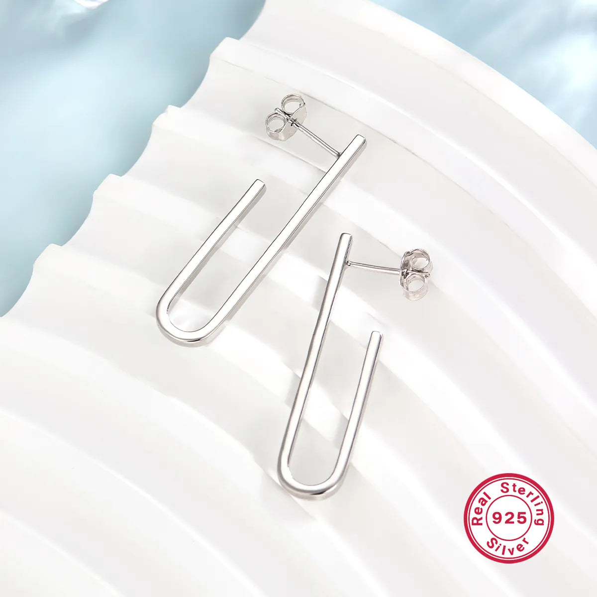 1 Pair Ig Style Simple Style Solid Color Plating Sterling Silver Ear Studs