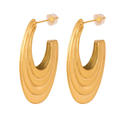 1 Pair Ig Style Simple Style Solid Color Plating Titanium Steel 18k Gold Plated Ear Studs