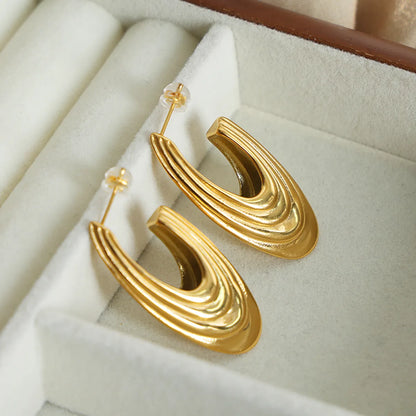 1 Pair Ig Style Simple Style Solid Color Plating Titanium Steel 18k Gold Plated Ear Studs