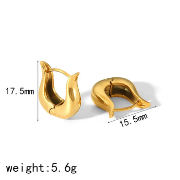 1 Pair IG Style Simple Style Solid Color Polishing 304 Stainless Steel 18K Gold Plated Earrings