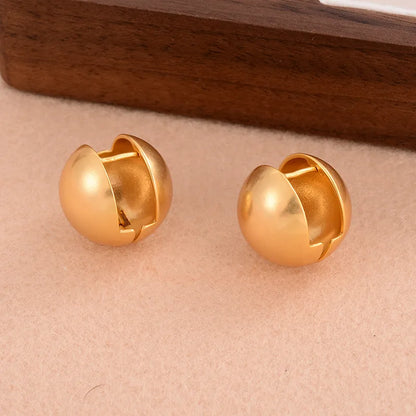 1 Pair Ig Style Simple Style Spherical Solid Color Plating Three-Dimensional Copper 18k Gold Plated Ear Studs