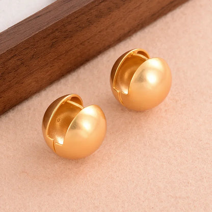 1 Pair Ig Style Simple Style Spherical Solid Color Plating Three-Dimensional Copper 18k Gold Plated Ear Studs