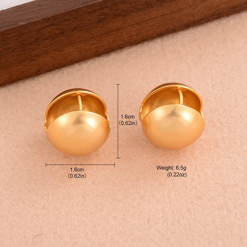 1 Pair Ig Style Simple Style Spherical Solid Color Plating Three-Dimensional Copper 18k Gold Plated Ear Studs