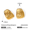 1 Pair IG Style Simple Style Spiral 316 Stainless Steel  18K Gold Plated Ear Studs